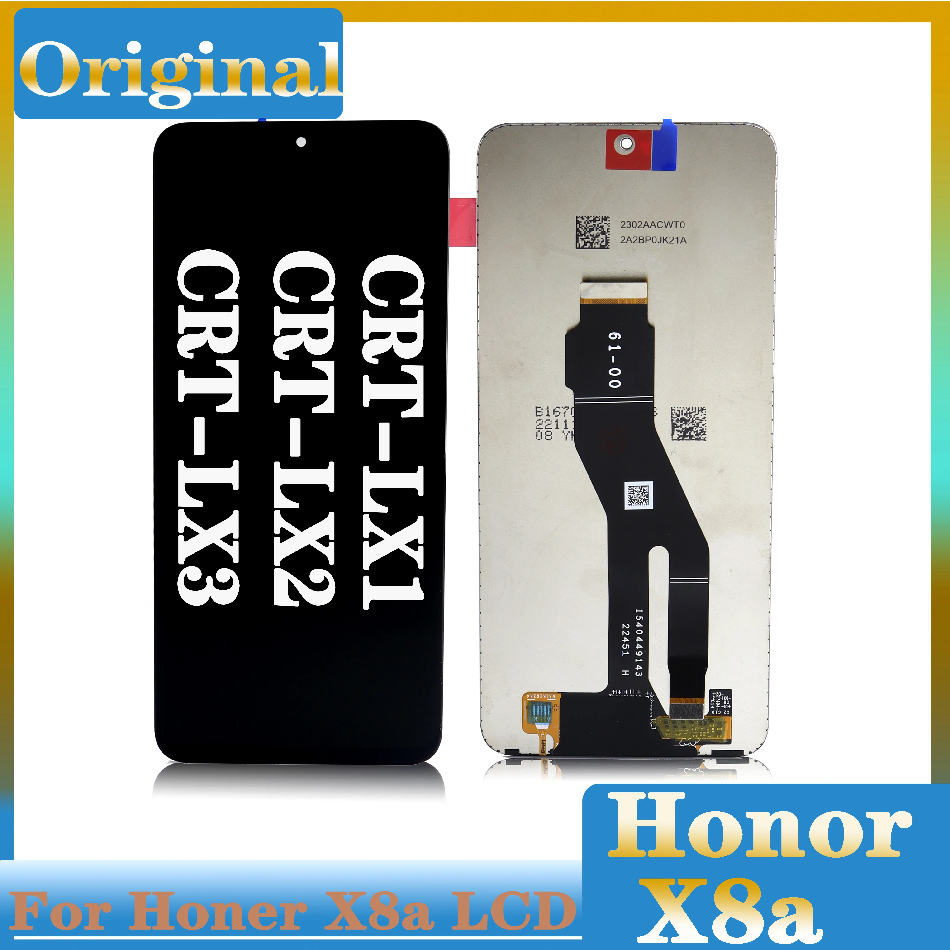 for Honor X8a, LCD, CRT-LX1, CRT-LX2, CRT-LX3 Display Touch Screen Digitizer Assembly with Frame, Original 6.7