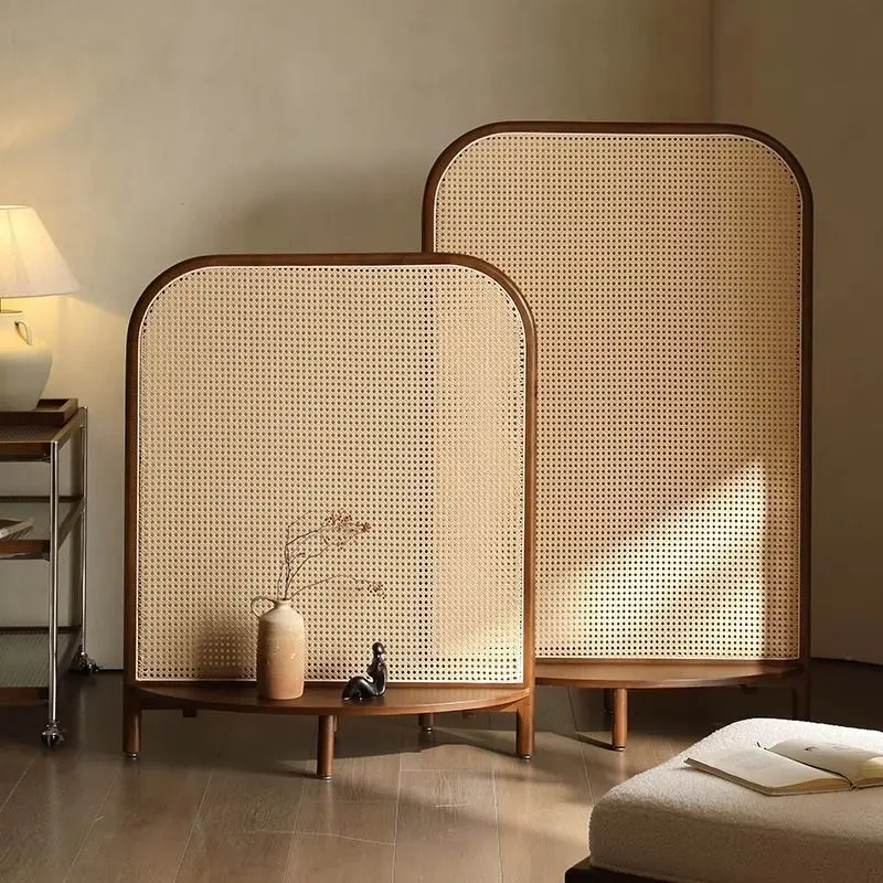 

Song Dynasty aesthetics entrance screen partition retro solid wood rattan facing the door blocking the seat screen