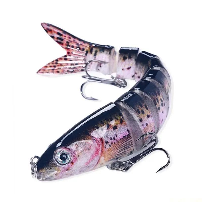 

M5TC 5Pcs Fishing Baits Muti-Section Jointed Casting Soft Lures Treble Hook Crankbait Sinking Tackle Swimming Lures