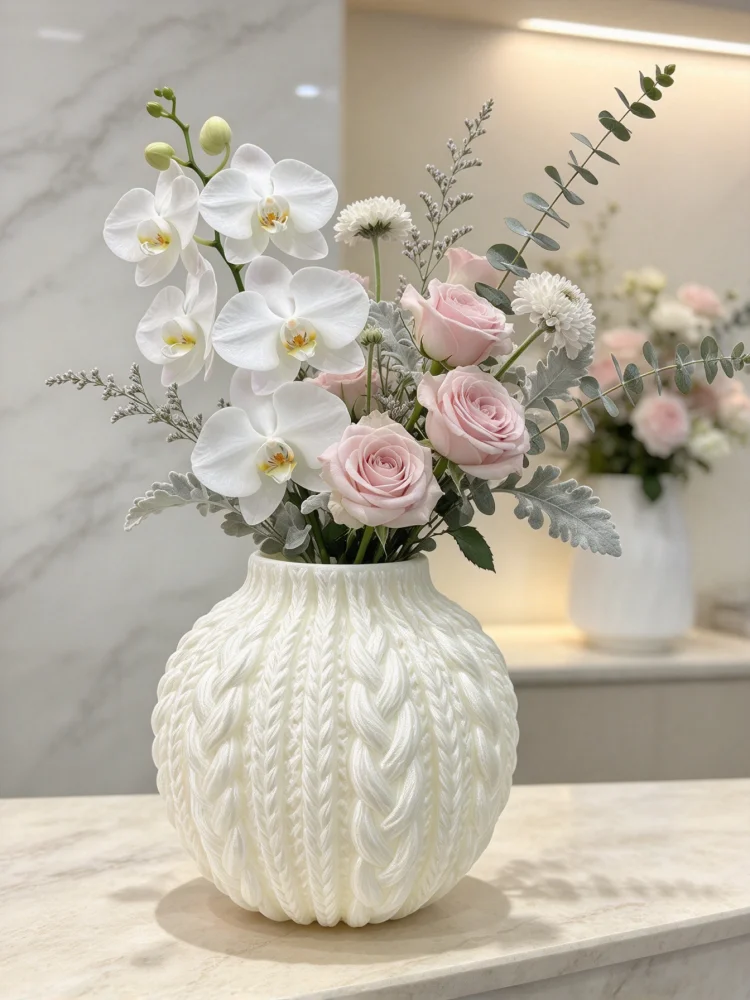 Suitable for Office Desks, the 3D Printed Milk White Drum-Shaped Mini Flower Vessel Features a Soft and Rounded Shape That Relieves Work and Study Fatigue. Its Three-Dimensional and Delicate Texture Adds a Sense of Detail to the Desktop. Its Compact Size Does Not Take up Office Space. It Can Be Used to Insert Small Bouquets or Dried Flowers to Decorate Your Workstation. It Is Suitable for Study Rooms, Offices, and School Desks. Its Simple White Color Does Not Stand Out, but It Is Also a Healing and Calming Small Ornament. It Can Be Used as Both a Flower Vessel and a Decorative Piece