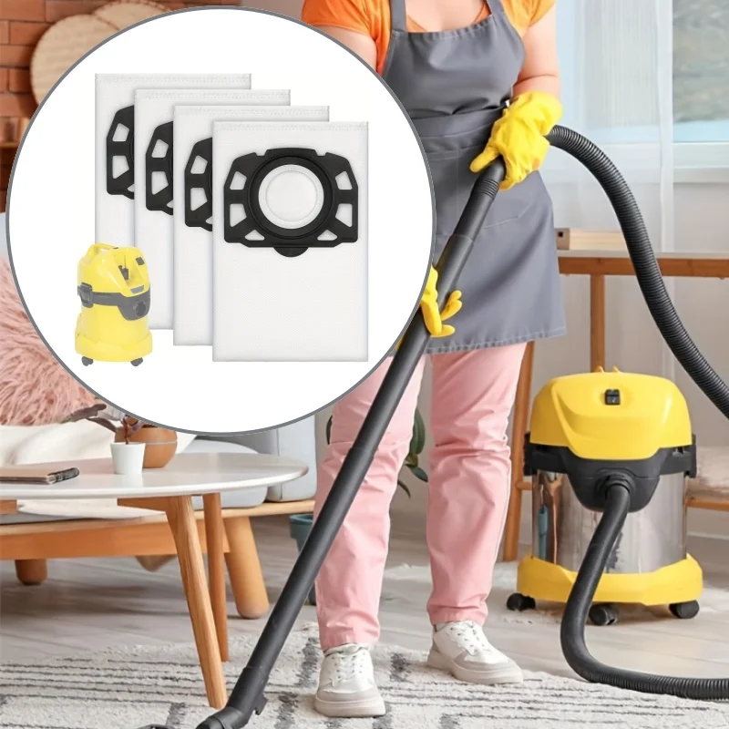 4pcs Extra Large Vacuum Dust Bags Replacement For Karcher WD2 WD3 KWD3 SE4002 Vacuum Cleaner Parts Accessories