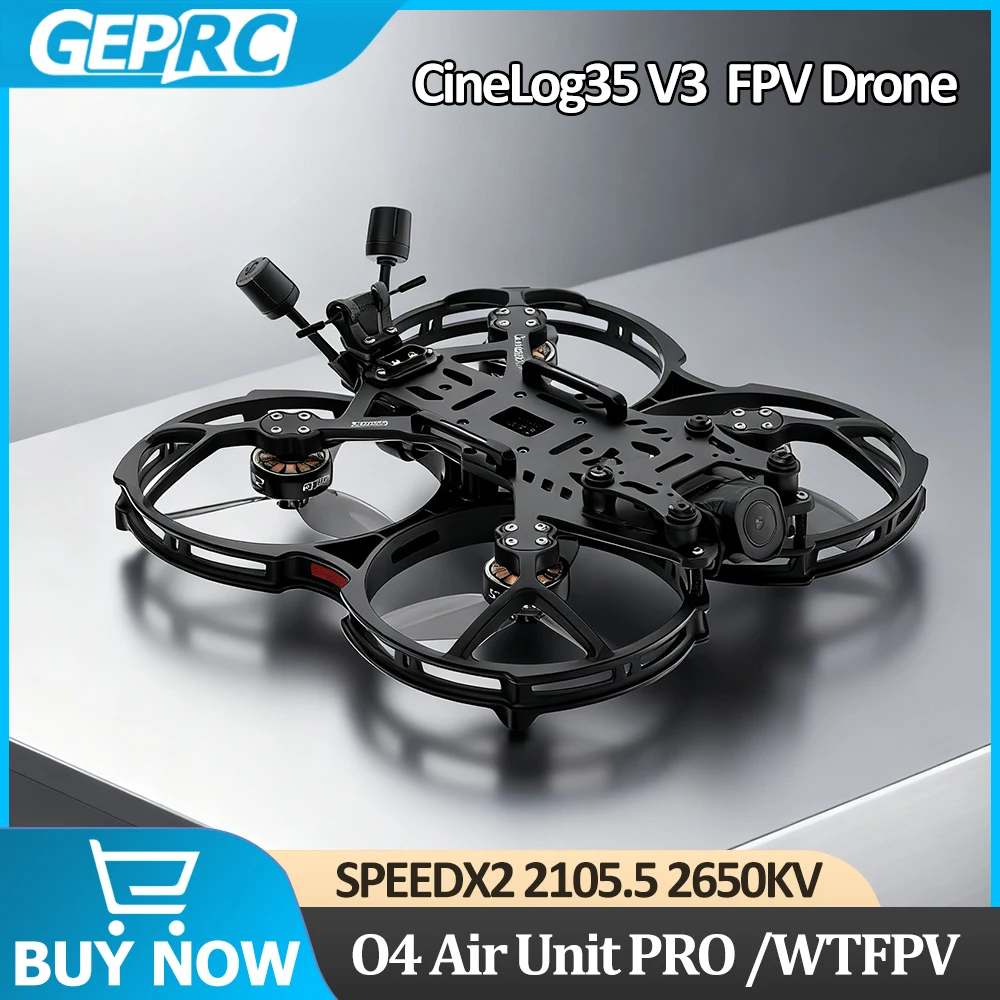 

GEPRC CineLog35 V3 FPV Квадрокоптер 3,5-дюймовый RC Дрон для фристайла O4 Air Unit PRO/WTFPV FC F722 45A AIO V2 2105.5 2650KV Двигатель