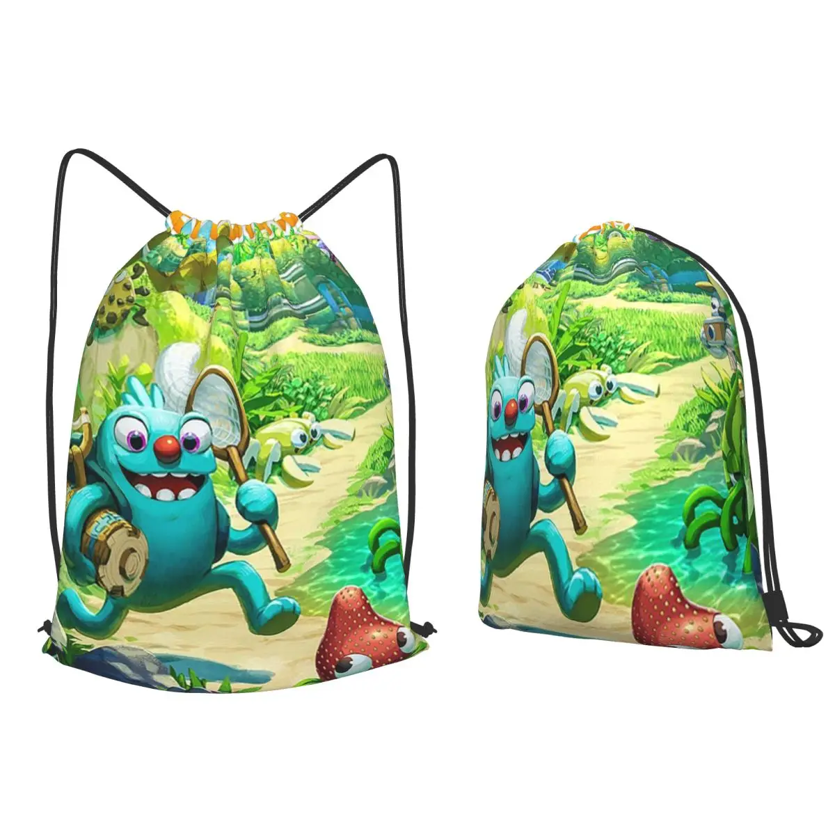 Bugsnax Game Poster Backpacks Multi-function Drawstring Bags Storage Bag Book Bags for Man Woman Students