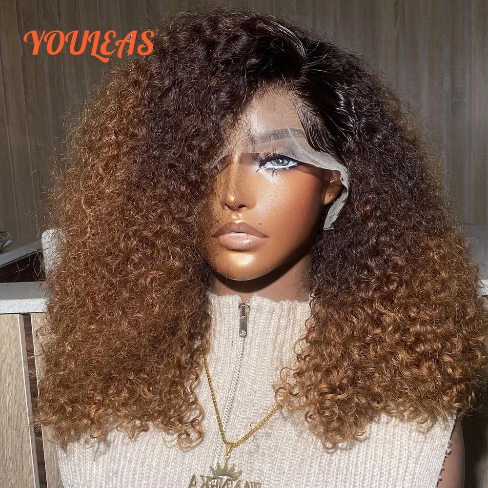 

400% Density Loose Wave Ombre 1b 30 Colored Wig 13x6 Transparent Lace Front Glueless Human Hair Wig Pre plucked Ready To Wear