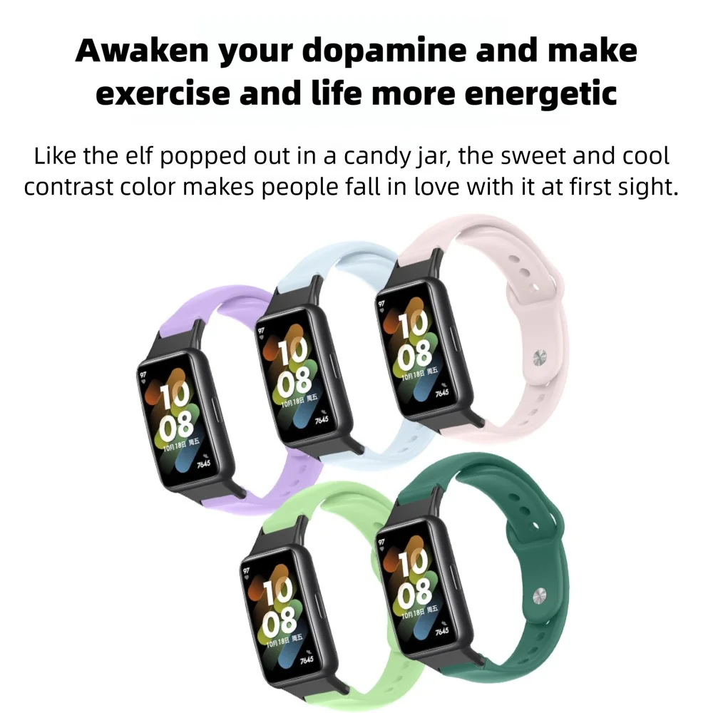 Snelsluiting voor Huawei HUAWEI Band 7-armband Omgekeerde gesp Lichtgewicht siliconen vervangende smartwatch-band Man Vrouw