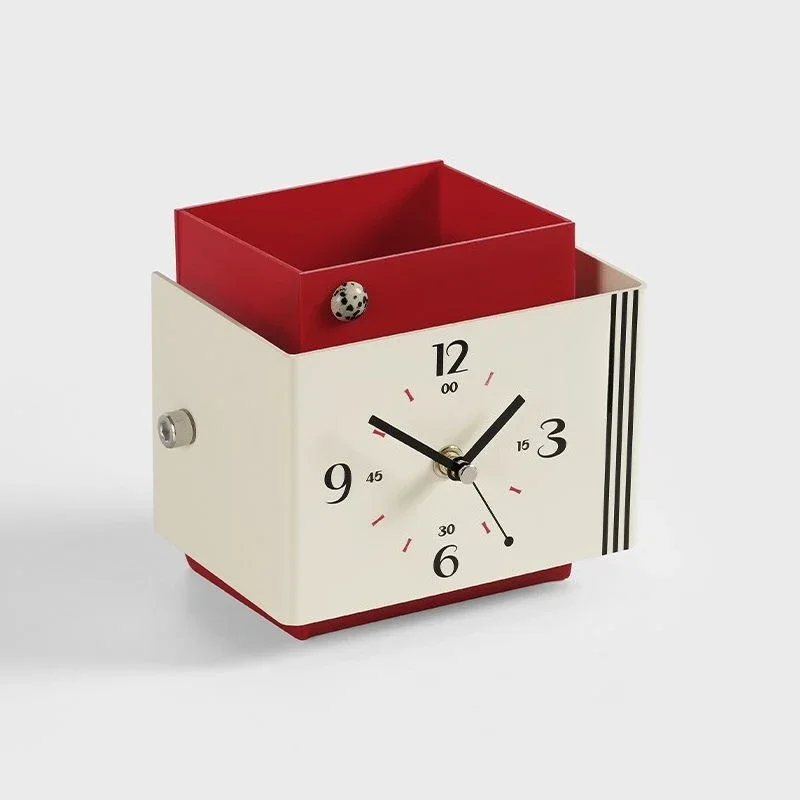 

Entry entrance ornament, living room desktop clock, desk creative storage clock ornament