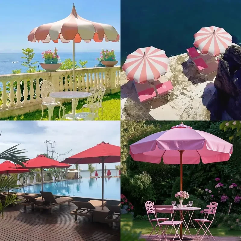 Large Outdoor Patio Umbrella with Center Pole for Garden Balcony Poolside Beach Hotel Courtyard Sun Shade Protection