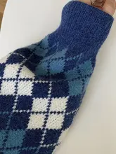 Vintage Pink Argyle Sweater Cardigan #6