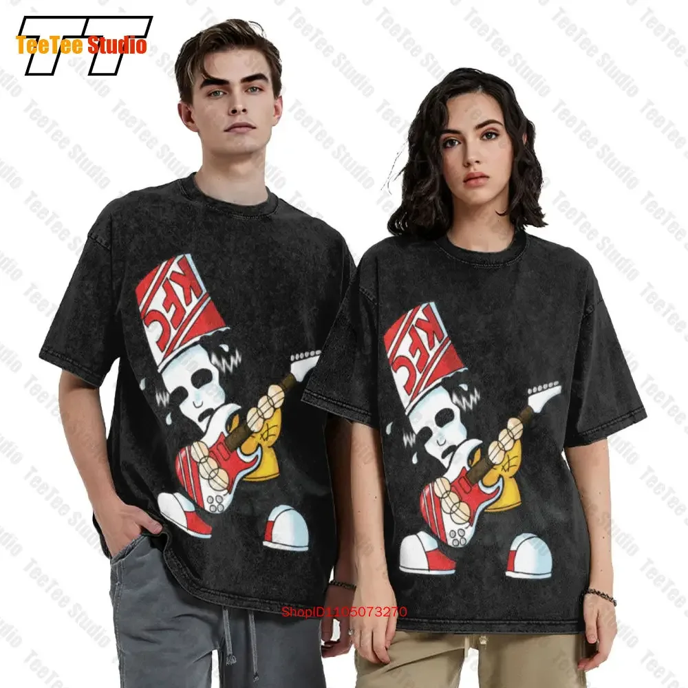 Chibi Cute Guitar Buckethead Funk Rock Metal Music Vintage Oversized T-Shirt C15K