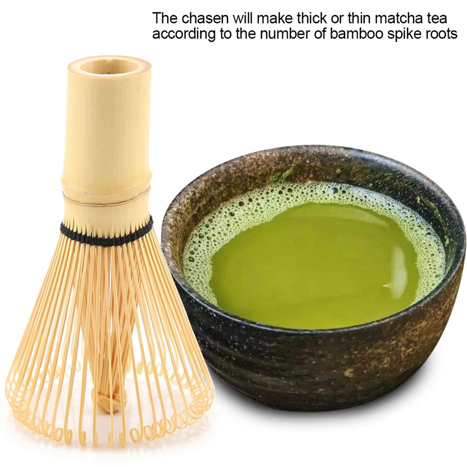 

ZK40 Natural Bamboo Tea Whisk Chasen Preparing Matcha Powder Brush Tool(54 Prongs)