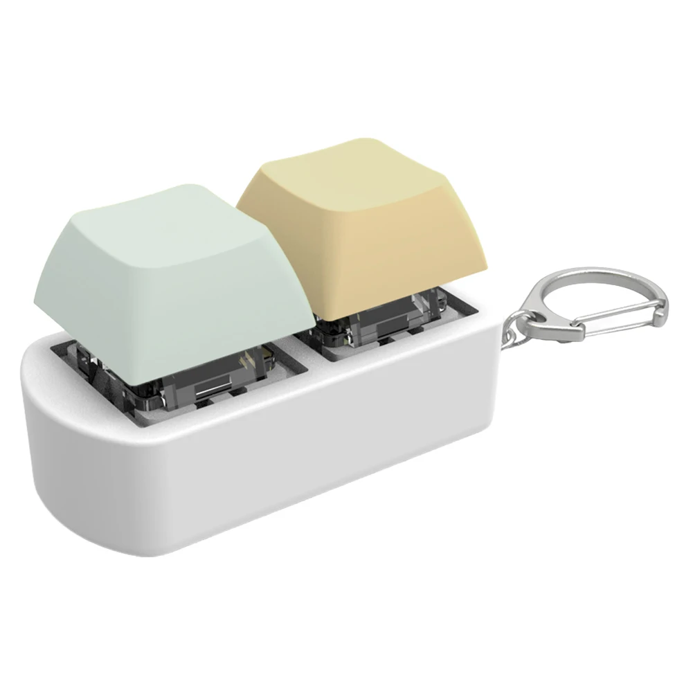 Mainan Fidget Keyboard Fidget Clicker 2 Tombol DIY Sensorik Tombol Fidget Gantungan Kunci Keyboard Axis Tester Mainan Pereda Stres untuk Dewasa dan Anak-anak