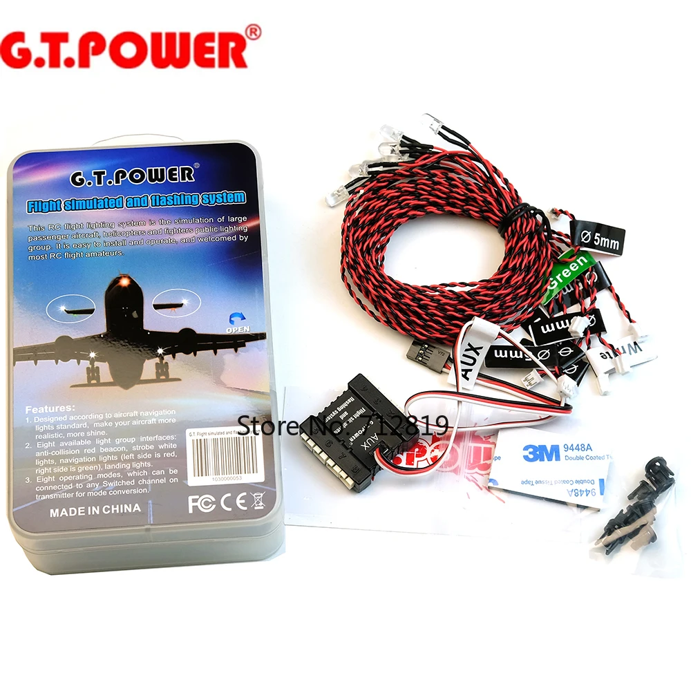

Г.Т. POWER RC Самолет Имитация и мигающая система для фиксации игрушечных моделей, аксессуары