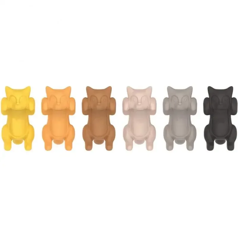 6Pcs/set Kitten Wine Cup Recognizer Portable Hanging Meow Wine Glass Markers Tools Kitchen Silicone Cat Clip Labeling Supplies