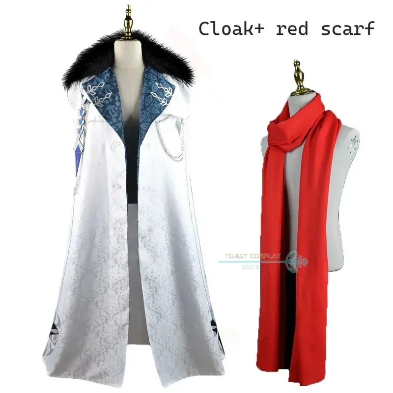 aa124LQGame Genshinimpact Childe Tartaglia Fatui Плащ для косплея Накидка Шаль Хэллоуин Рождественский костюм Парик Обувь Полный комплект