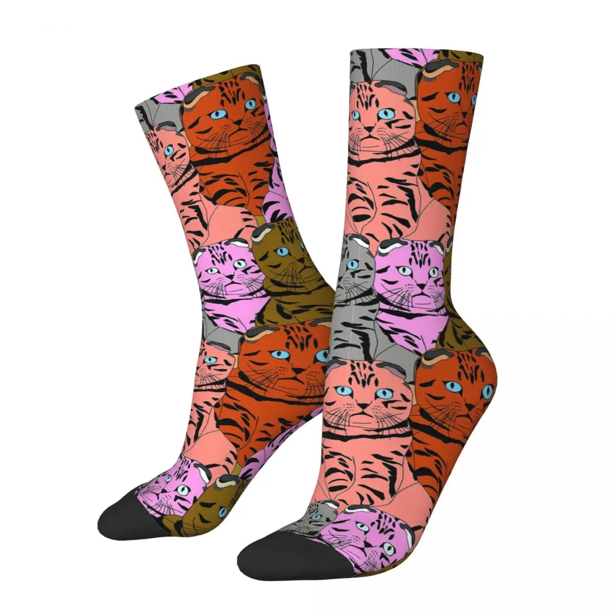 

Happy Funny Men's compression Socks I Love Kitties Retro Harajuku Suspicious Kitties Hip Hop Novelty Seamless Crew Crazy Sock