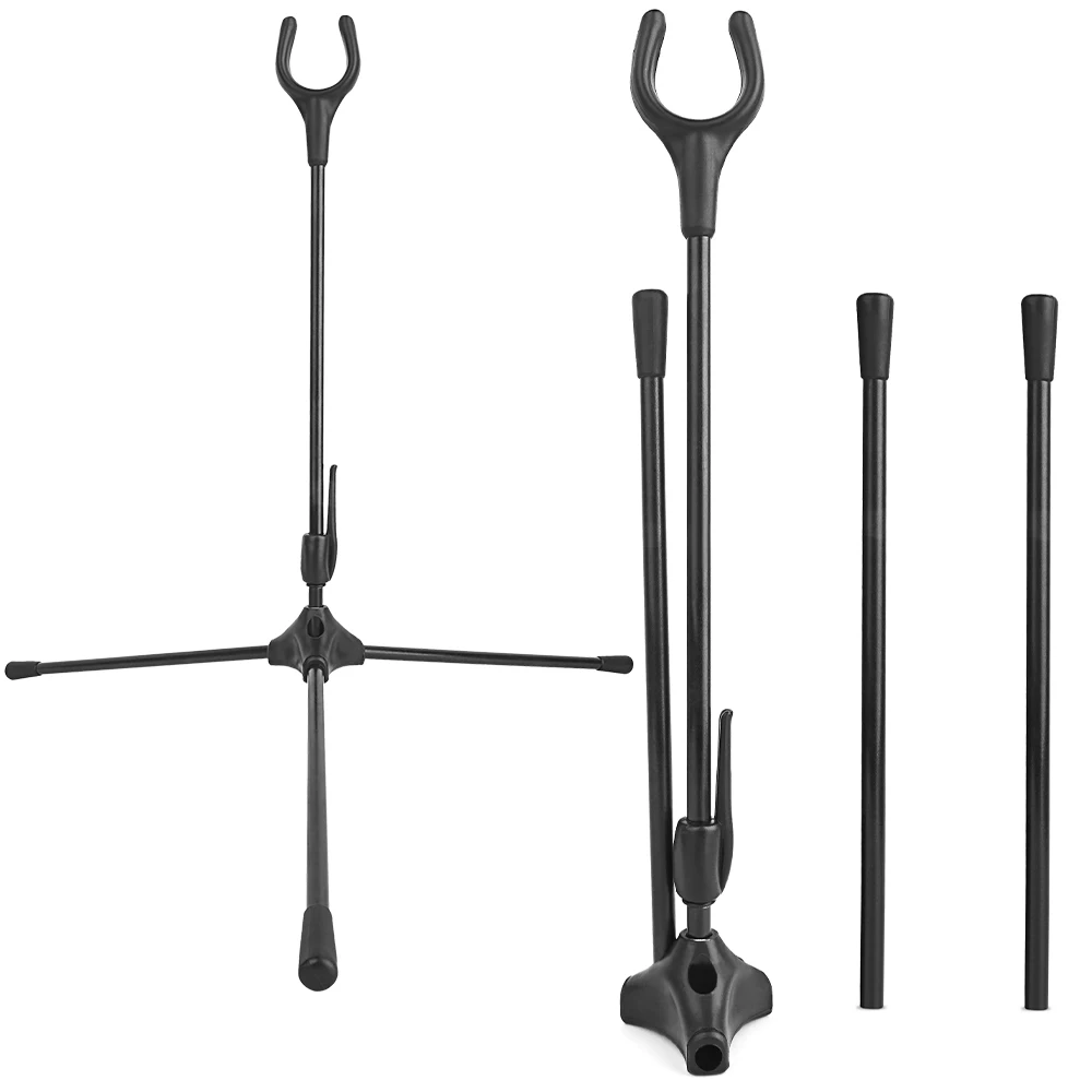 

1pc Detachable Black Recurve Bow Stand Foldable Portable Kick Rack for Outdoor Sports Shooting Hunting Archery Bow Accessories