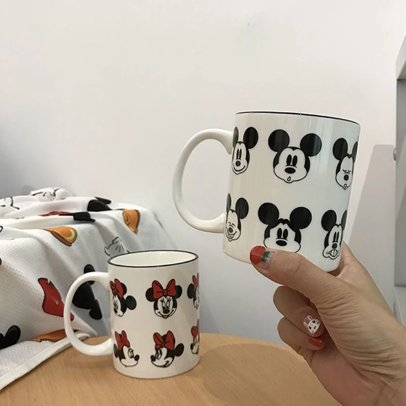

Disney Kawaii Anima Minnie Mouse Ceramic Cup Cute Sweet Cartoon Mickey Mouse Water Glass Mug Wine Lovely Gifts for Girls