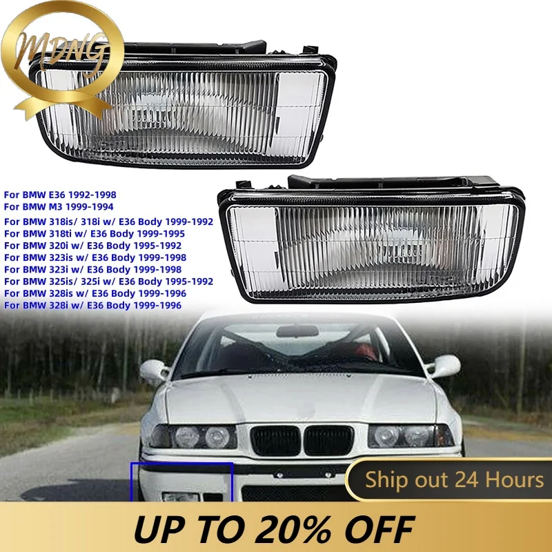 2pcs/set Car Front Bumper Light Fog Lamp with Bulb For BMW E36 1992-1998/For BMW M3 1999-1994