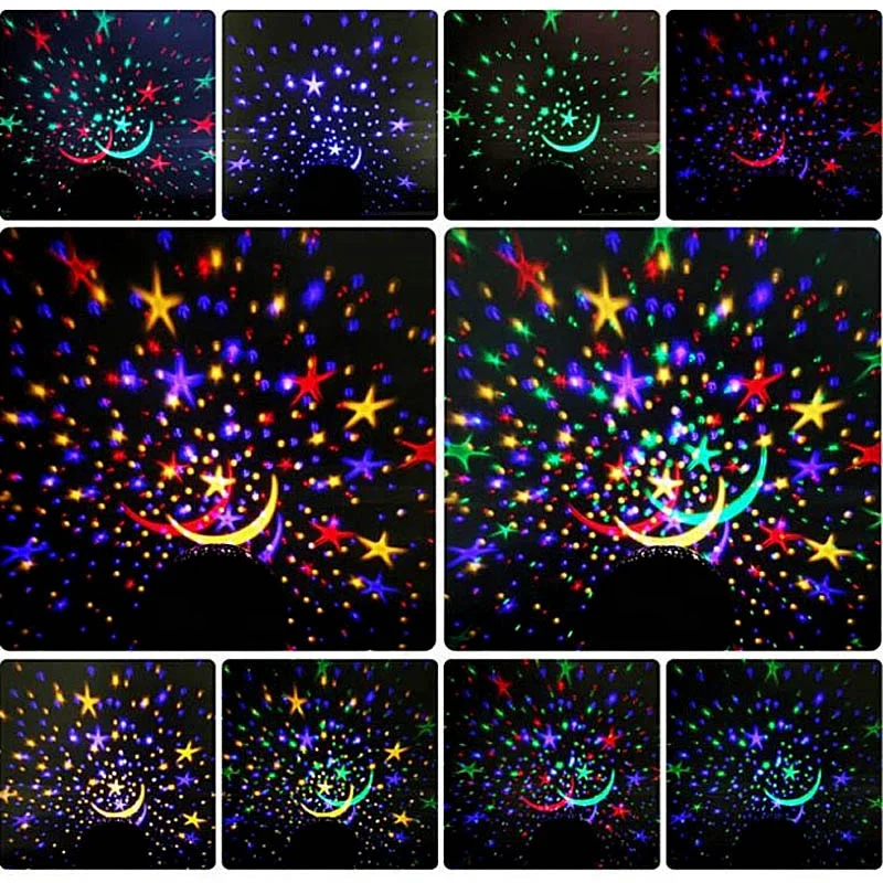 Star Projector Night Lamp Galaxy Starry Sky Light Rotate Moon Rotating Star Sky Moon LED Lights Projector for Kids Bedroom Decor