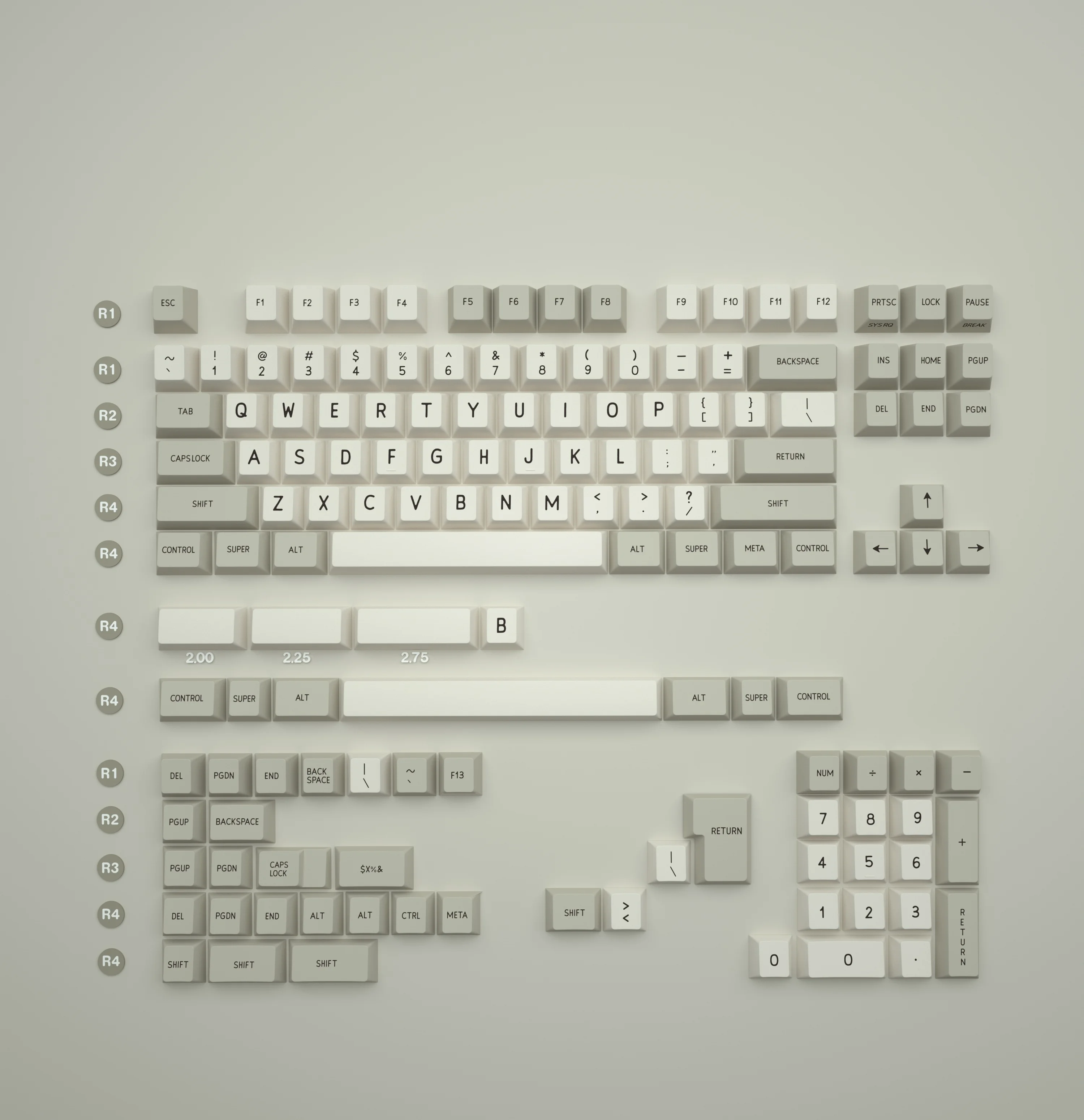 xmi basic character keycaps teclado mecanico perfil cereja pbt sublimacao dye 01