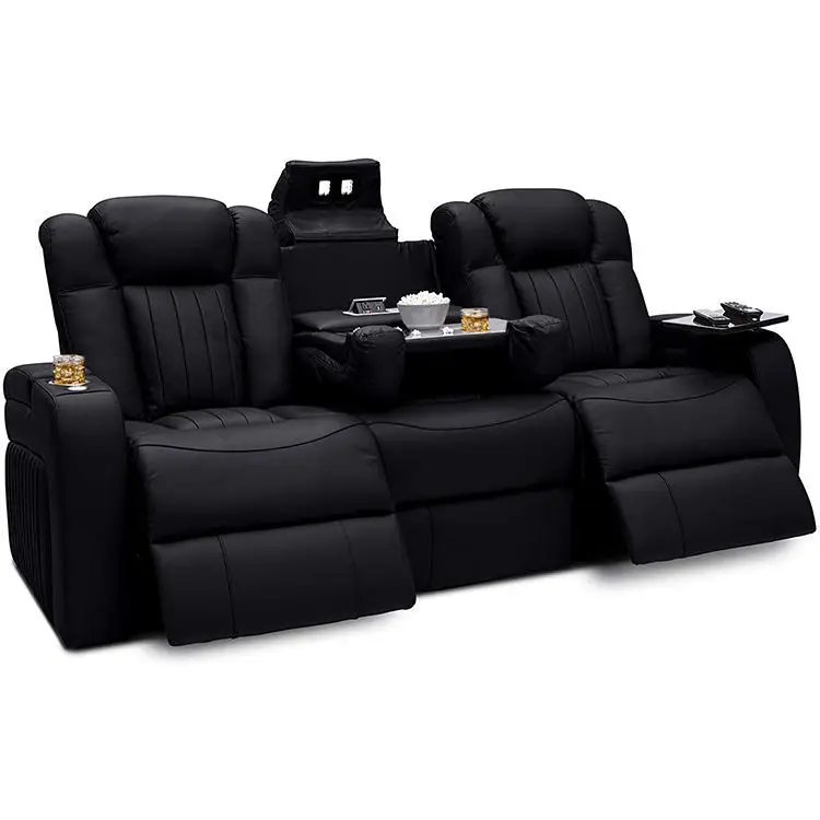 Leather sofa first layer cowhide home theater movie viewing electric adjustable multi-functional living room intelligent light