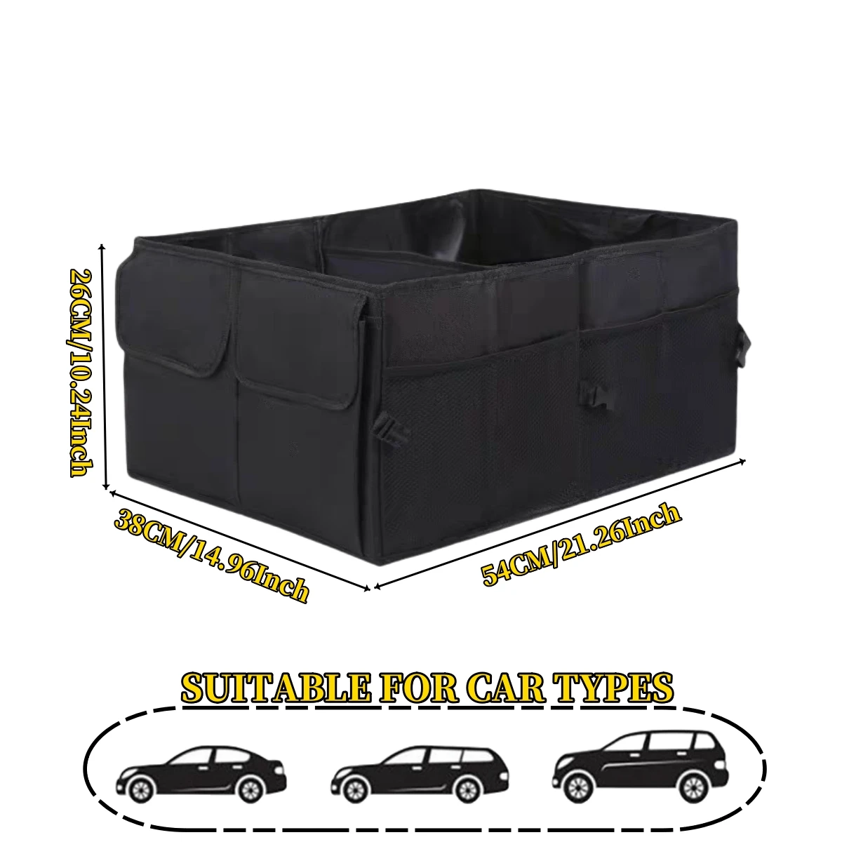 Große Kapazität Zusammenklappbare Auto-Aufbewahrungsbox Kofferraum-Transportbox Werkzeughalter Auto-Organizer Autozubehör Universal – Detail 2