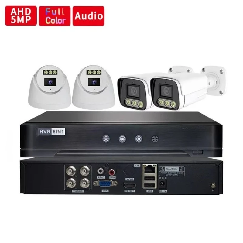 Ahd Full Color 5mp 4channel Night Vision Dvr Security Home System Video Ahd Camera Cctv Kit 4ch