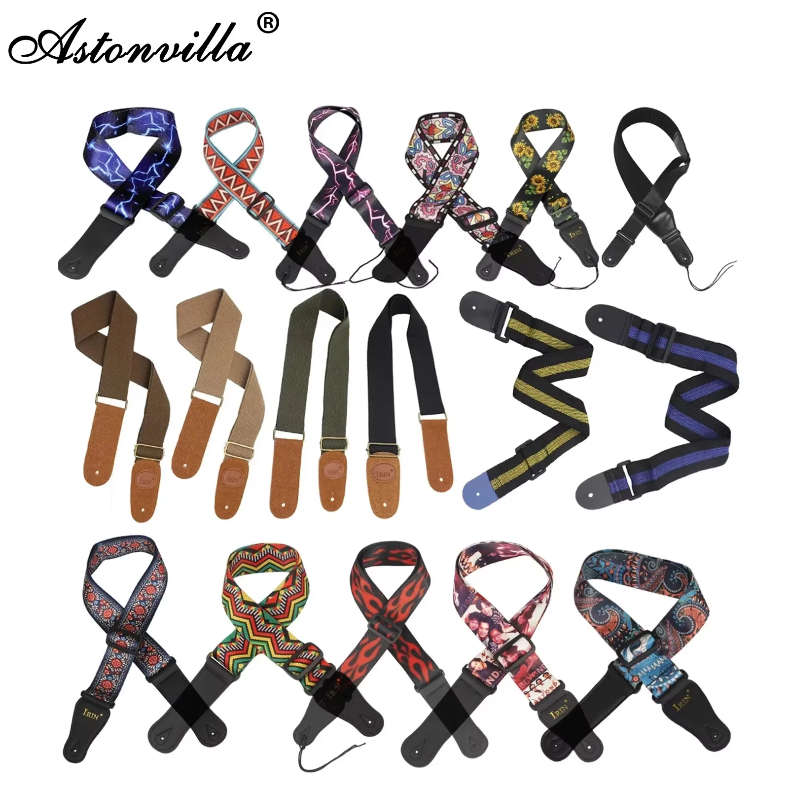 Guitar Strap Multi-Color Guitar Belts with Guitar Paddle Adjustable Clamp for Wooden/Classical/Electric Guitar Bass Ukulele