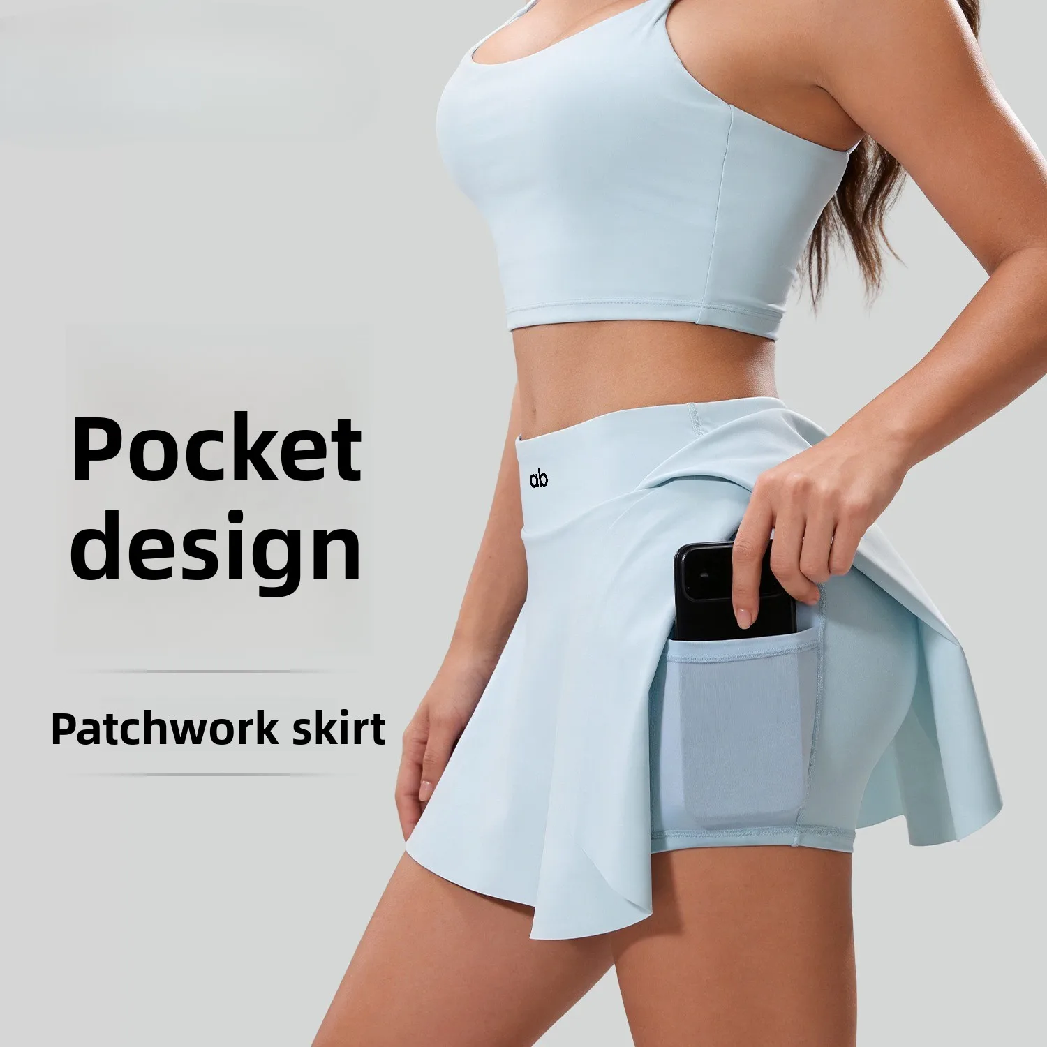 2026 Women Fake Two‑Piece Tennis Skort Tummy Control Anti‑Exposure Breathable Side Pockets For Golf Running Yoga Fitness Sports