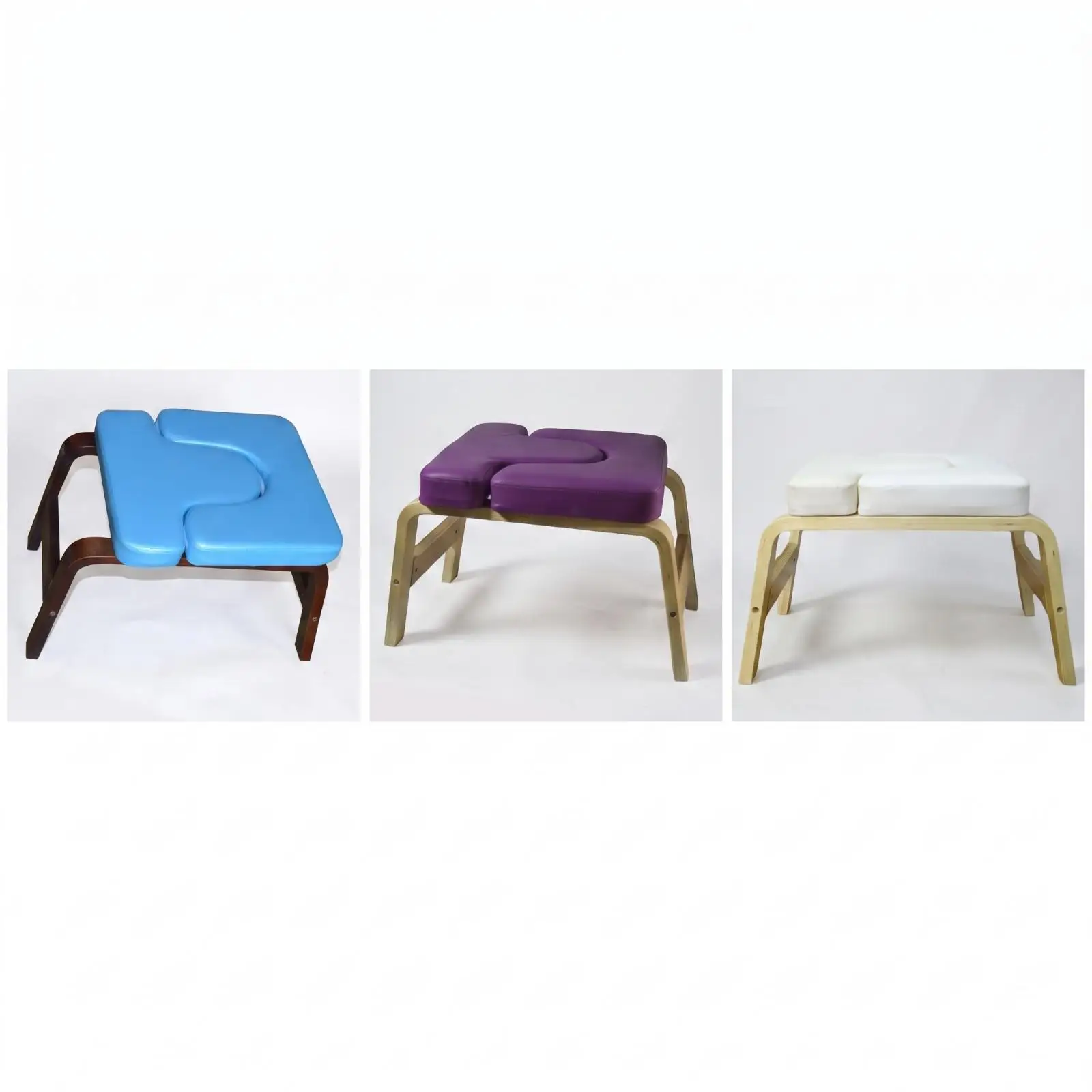 Postural Exercise Headstand Bench Wooden Headstand Bench with Cushion Supportive Inversion Stool for Yogis, Fitness Enthusiasts,