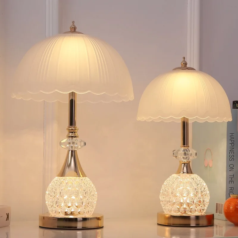 Luxury Nightstand Lamp Bedside Touch Control Dimmable Night Light Bedroom Decor LED Lamp Dormitory Dimmable Table Light