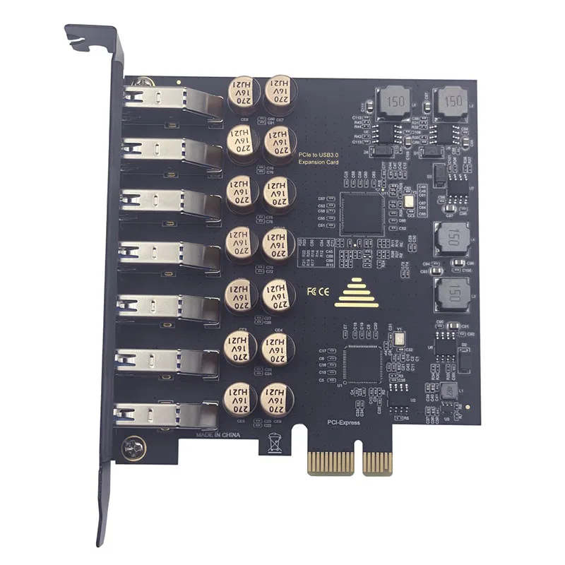 Scheda di espansione USB PCIE a 7 porte 7 porte USB 3.2 GEN1 Trasmissione ad alta velocità da 5 Gbps Alimentazione stabile Scheda di espansione anteriore USB 3.2 GEN1