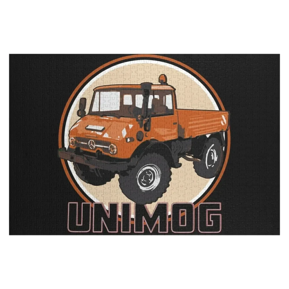 

UNIMOG (orange on black) Jigsaw Puzzle Personalized Kids Gifts Customized Photo Puzzle