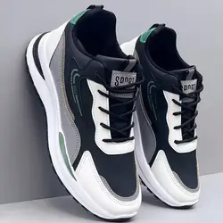 Mesh Sneakers for Men PU Leather Sports Shoes Plus Velvet Men Casual Shoes Male Wear-resistant Mountain Climbing Outdoor Shoes