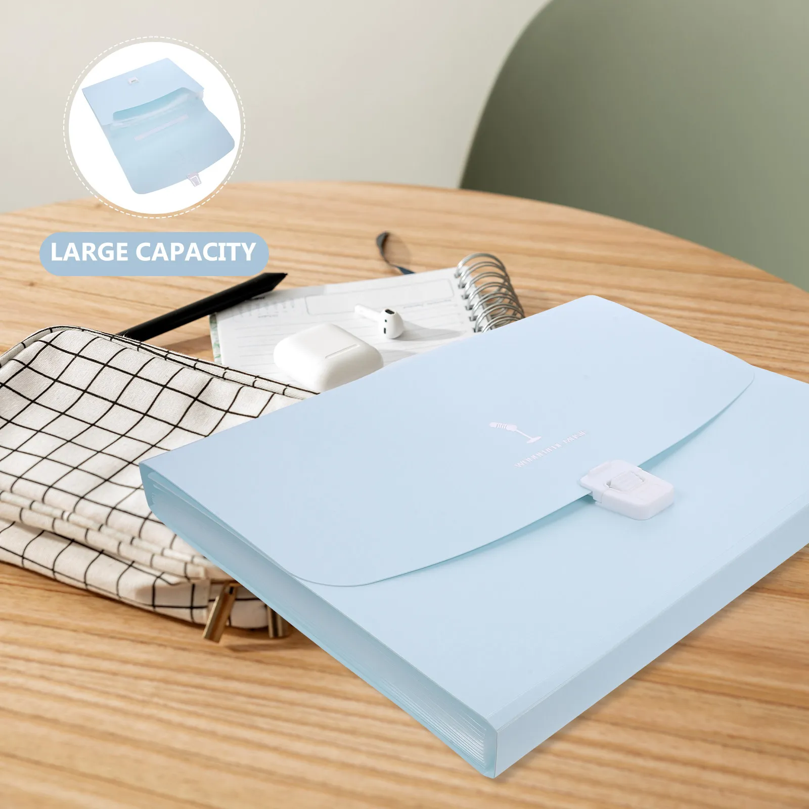 

Plastic File Folder with Accordion Design Multi-Pocket Document Organizer for Office School Home Easy Carry File Storage