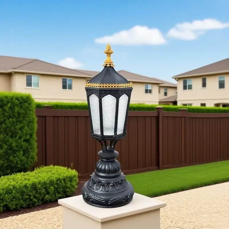 European Retro Integrated LED Outdoor Column Lamp Waterproof Simple Column Lamp Villa Courtyard Floor Garden Lamp