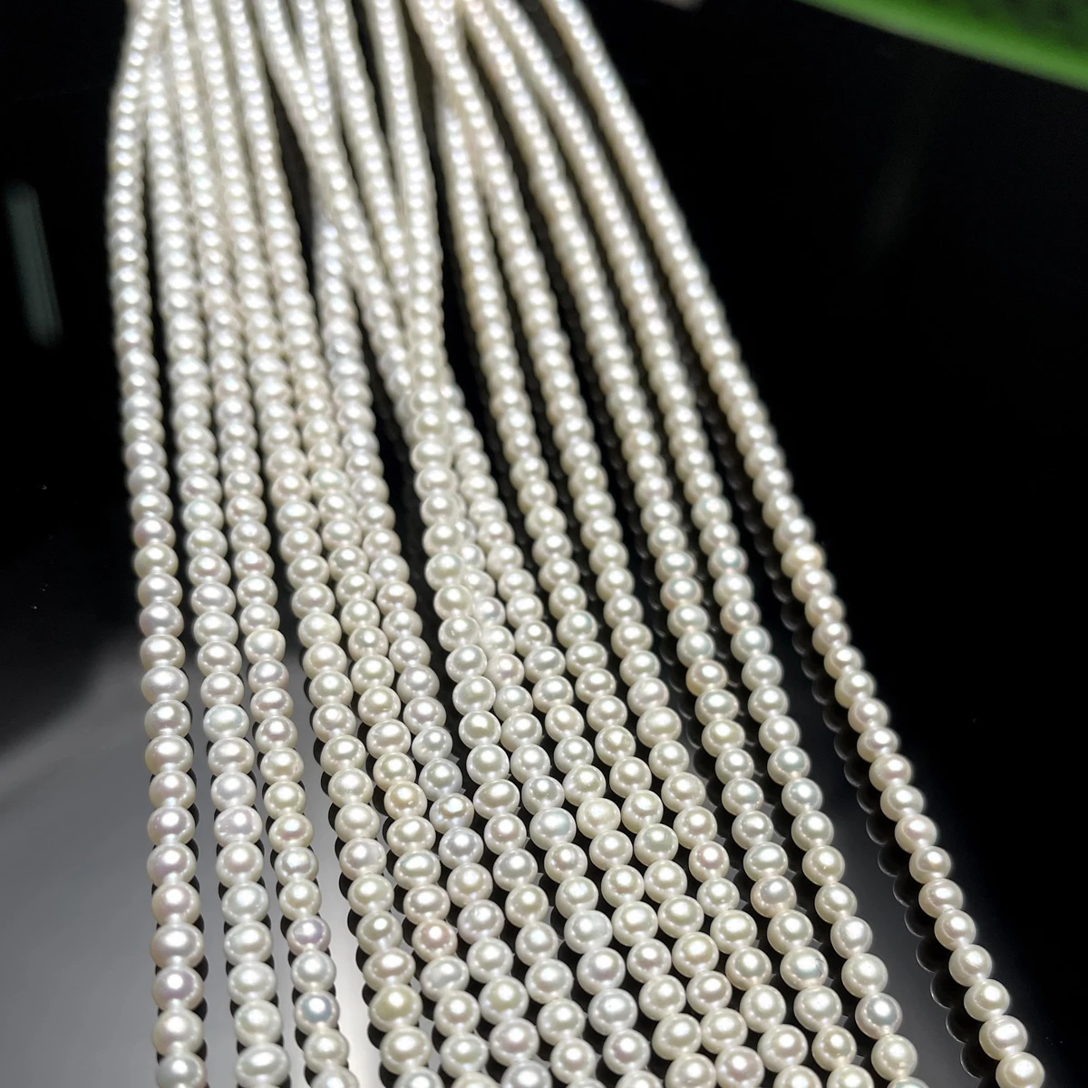 3-4mm High-Quality Round Pearls 36cm 100% Natural Freshwater Pearl Semi-Finished Beads for Jewelry-Making DIY Necklace Accessory