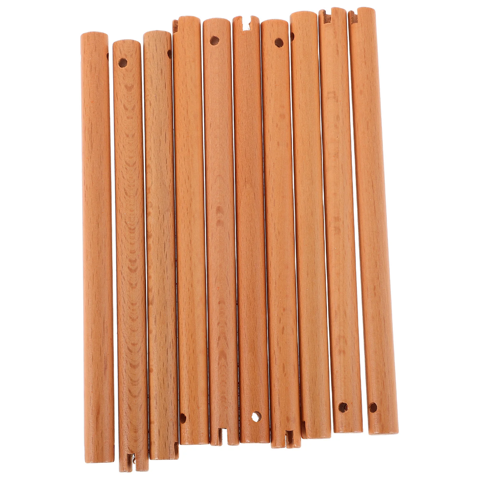 

10Pcs Round Fan Handle Retro Wooden Hand Fan DIY Accessories Comfortable Grip for Summer Travel Graduation Wedding Chinese Style