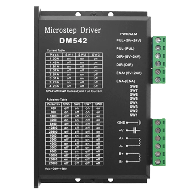 

Драйвер шагового двигателя, драйвер шагового двигателя DM542, плата цифрового драйвера Dsp для Nema 17, Nema 23 и т. д.