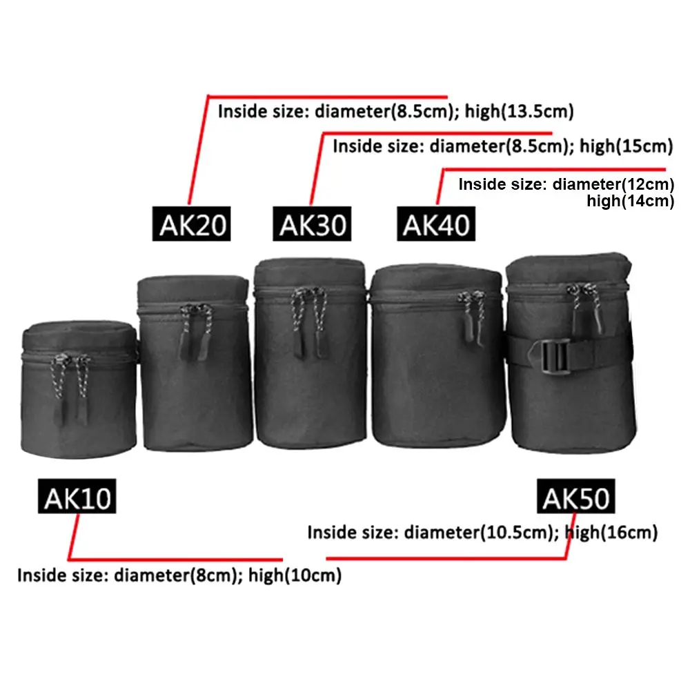 Deluxe Camera Lens Bag Waterproof Pouch for DSLR Nikon Canon Sony Olympus Case Soft Padded Camera Accessories