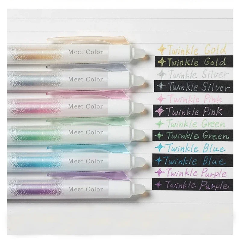 Erasable Gel Pens Kawaii Colorful Blue Ink Neutral Pens Glitter Scented Writing Pens Korean Stationery School Office Supplies