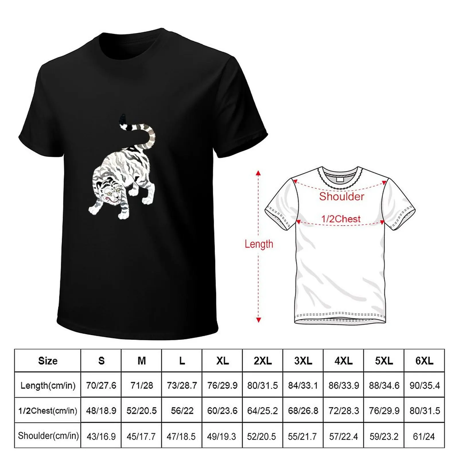 Korean White Tiger T-Shirt t shirt for man T-Shirt