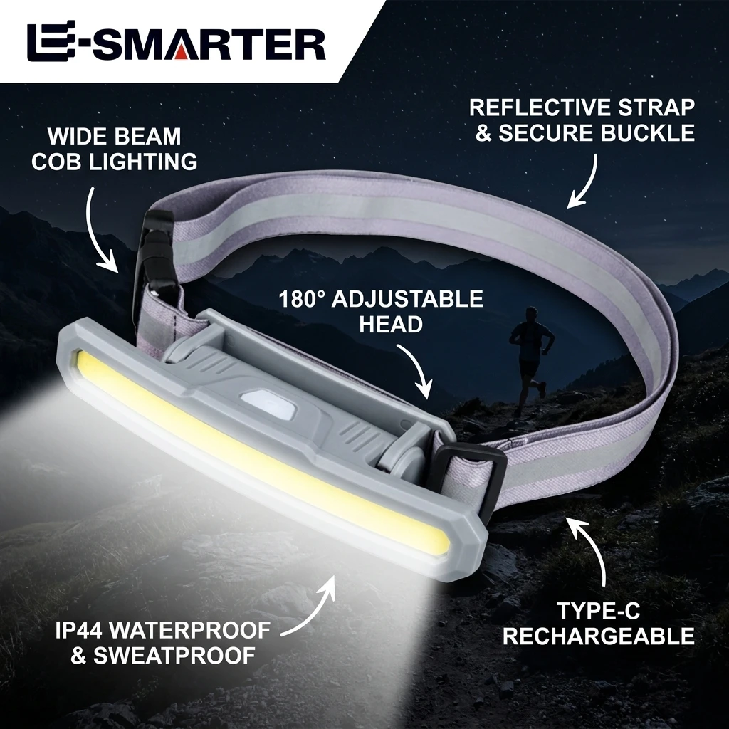 Tragbare, hochhelle Outdoor-Stirnlampe für Klettern, Nachtlauf, Camping, Inspektion, Rot-/Weißlicht-Stirnlampe, Hüftlampe