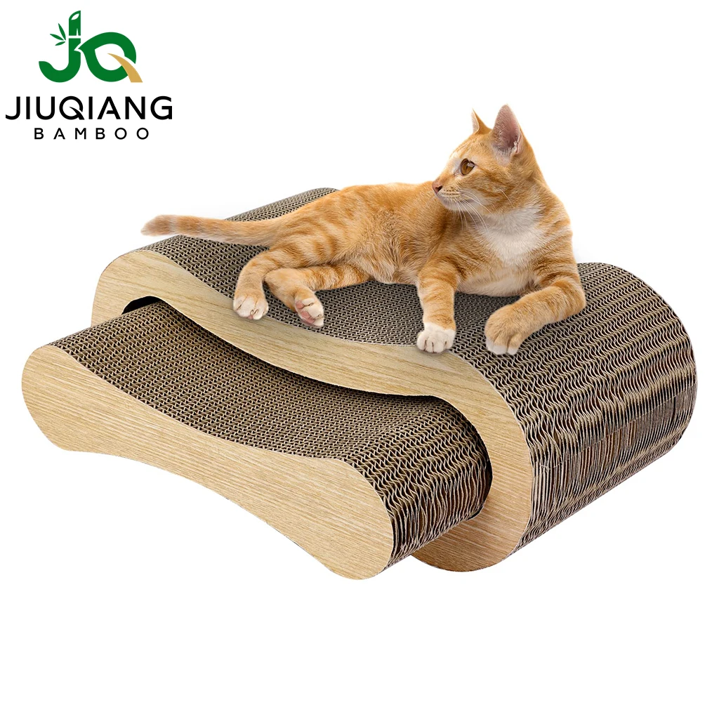 

Картонная гофрированная доска-когтеточка 2-в-1 для кошек: двусторонняя лежанка-когтеточка для домашних кошек