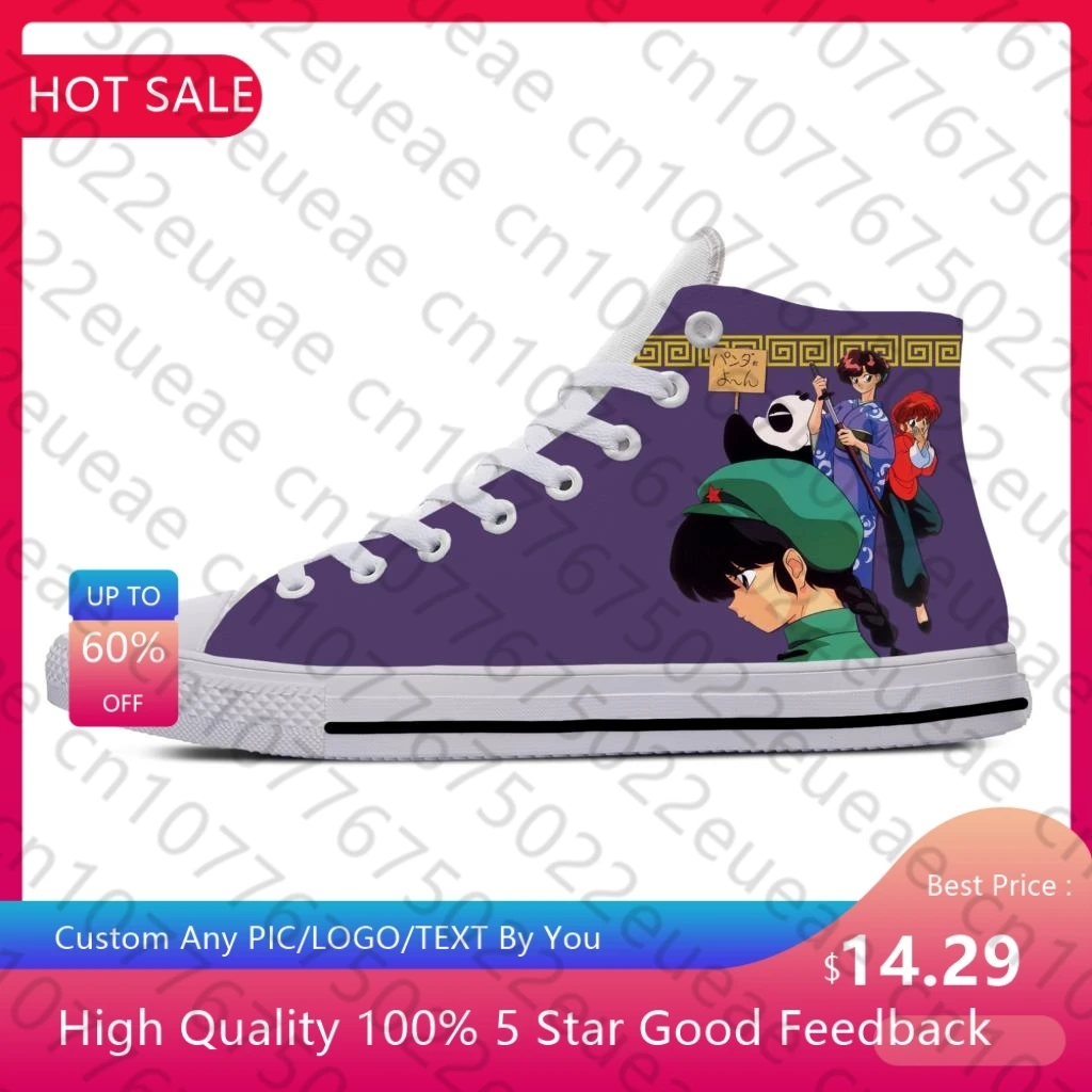 Anime Manga Cartoon Comic Ranma 1/2 lustige Mode lässige Stoff Schuhe High Top leichte atmungsaktive 3D-Druck Männer Frauen Turnschuhe