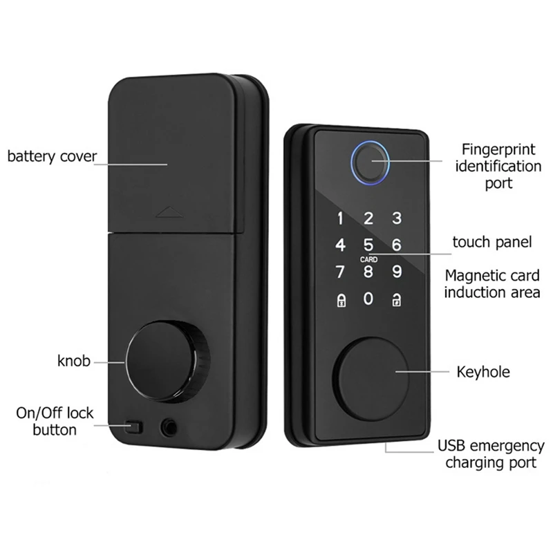 Tuya App Remote Control Smart Door Lock Deadbolt With Keys Fingerprint Lock Electronics Digital House Electronic Lock