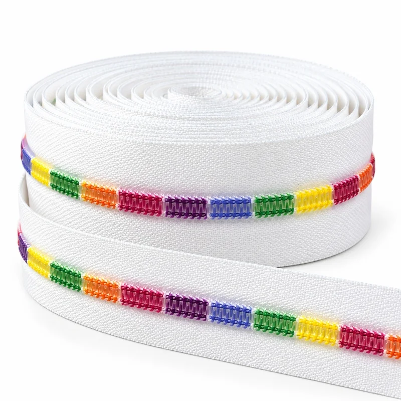 1/2/5/10/20M 5# Nylon Zipper Tape Clothing Color Coil Zip Garment Repair Continuous Closure DIY Sewing Accessories Replacement