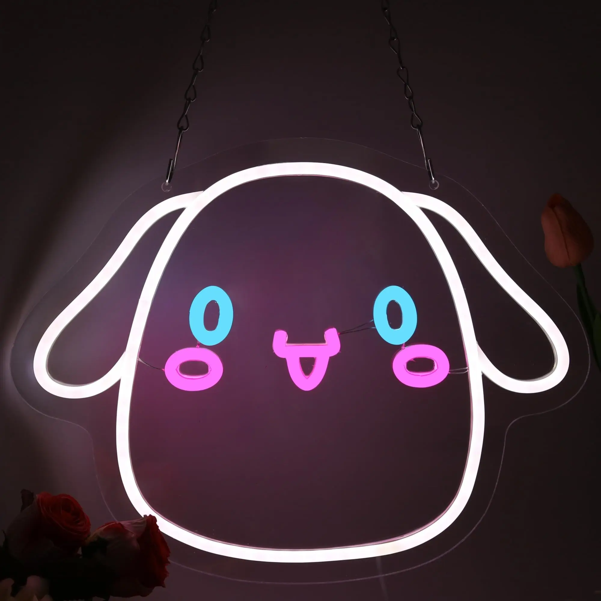

Светодиодная неоновая вывеска Sanrio Laurel Dog в виде милой собачки для декора стен, USB-светильник с регулировкой яркости для спальни, комнаты любителя животных, милый подарок
