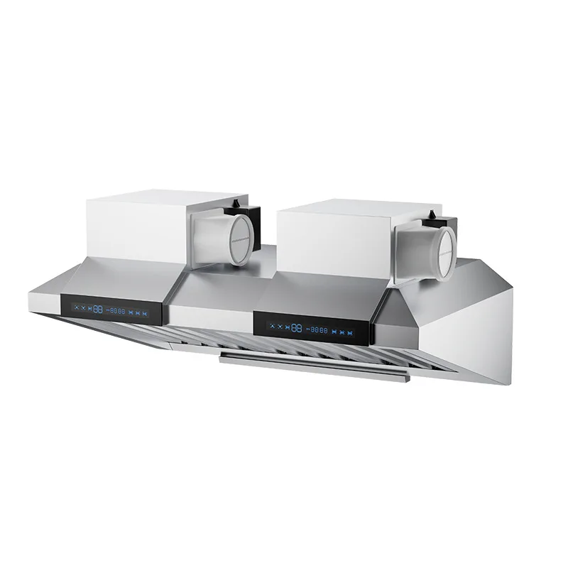 

Range hood Hotel canteen Restaurant Stainless steel range fume all-in-one machine Gas stove Frequency conversion fume hood