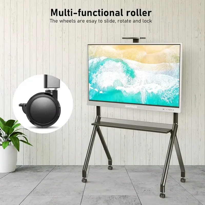 High Quality Mobile TV Cart Rolling TV Stand for 65-90 Inch LCD OLED Flat Panel Screen TV Smart Board with Wheels